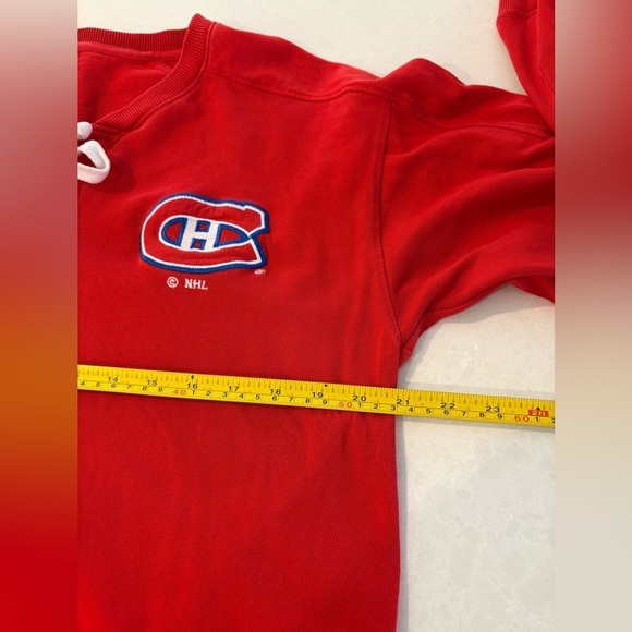 Montreal Canadiens NHL Lace-Up Pullover Jersey Sweatshirt - Size L (42/44) - Picture 6 of 9